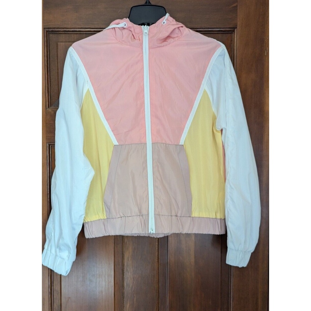 Twain Designed In California Jacket Womens M Hooded Windbreaker Multicolor Lined